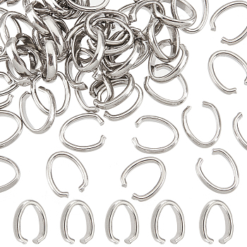 100PCS 304 Stainless Steel Quick Link Connectors, Linking Rings, Oval, Stainless Steel Color, 8x7x2mm