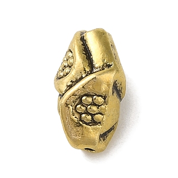 Tibetan Style Alloy Beads, Cadmium Free & Nickel Free & Lead Free, Oval, Antique Golden, 10.5x6.5x6mm, Hole: 1.2mm