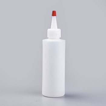 Plastic Glue Bottles, Bottle Caps Through-hole, White, 4.4x16.7cm, capacity: 150ml