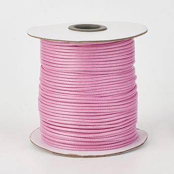 Eco-Friendly Korean Waxed Polyester Cord, Pearl Pink, 0.8mm, about 174.97 yards(160m)/roll