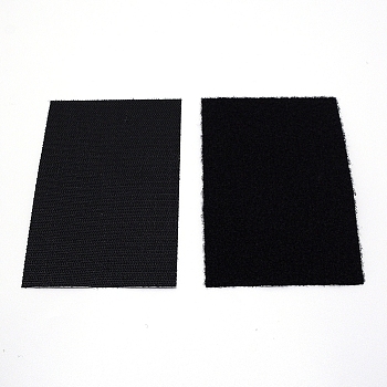 Self Adhesive Polyester Hook and Loop Tapes, Rectangle, Black, 15x10x0.3cm