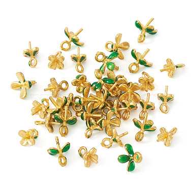 40Pcs 2 Styles Brass Enamel Eye Pin Peg Bails(KK-TA0003-44)-2