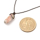 Natural Agate Nugget Pendant Necklace with Cowhide Leather Cord(NJEW-JN03882-04)-6