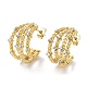 Real 18K Gold Plated 304 Stainless Steel Stud Earrings with Rhinestone(EJEW-L267-004G-01)-1