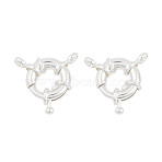 Rack Plating Brass Spring Ring Clasps, Cadmium Free & Lead Free, Long-Lasting Plated, Ring, Silver, 23x15.5x4.5mm, Hole: 2.2mm(KK-P269-20C-S)