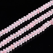 Natural Rose Quartz Beads Strands, Dyed, Rondelle, 4~5x2mm, Hole: 0.8mm, about 150pcs/strand, 14.96''(38cm)(G-S366-123)