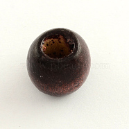 Dyed Natural Wood Beads, Barrel, Lead Free, Brown, 16x16~17mm, Hole: 8mm(X-WOOD-Q007-16mm-11-LF)