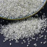 MIYUKI Delica Beads Small, Cylinder, Japanese Seed Beads, 15/0, (DBS0041) Silver Lined Crystal, 1.1x1.3mm, Hole: 0.7mm, about 3500pcs/10g(X-SEED-J020-DBS0041)