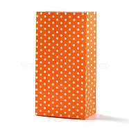 Rectangle Kraft Paper Bags, None Handles, Gift Bags, Polka Dot Pattern, Dark Orange, 13x8x24cm(CARB-K002-02B-08)