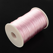 Polyester Cords, Pink, 2mm, about 98.42 yards(90m)/roll(NWIR-R019-066)
