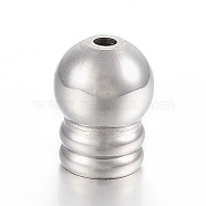 304 Stainless Steel Cord Ends, Stainless Steel Color, 11.5x9mm, Hole: 2mm, Inner Diameter: 6mm(STAS-E425-046P)