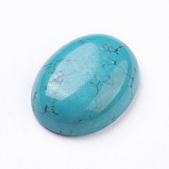 Natural Howlite Cabochons, Oval, Dyed, Turquoise, 20x15.5x6mm(G-E482-08A)