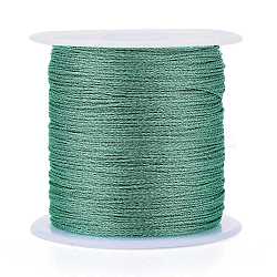 Polyester Braided Metallic Thread, for DIY Braided Bracelets Making and Embroidery, Medium Sea Green, 0.4mm, 6-Ply, about 54.68 yards(50m)/roll(OCOR-I007-B-42)