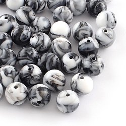 Opaque Acrylic Beads, Round, Black, 12mm, Hole: 2mm, about 520pcs/500g(SACR-R853-12mm-204)