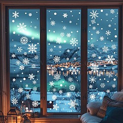 PVC Window Static Stickers, Rectangle, for Window Decoration, Snowflake, 200x300mm, 9pcs/set(AJEW-WH0583-012)