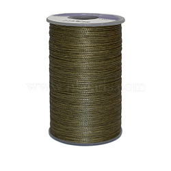 Waxed Polyester Cord, 3-Ply, Dark Olive Green, 0.45mm, about 59.05 yards(54m)/roll(YC-E006-0.45mm-A23)