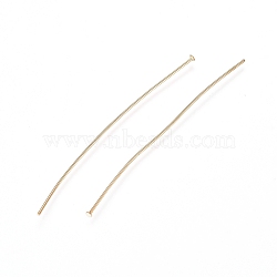 304 Stainless Steel Flat Head Pins, Real 18K Gold Plated, 60x0.6mm, Head: 1.5mm(STAS-I314-B06-G)