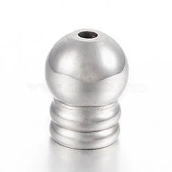 Tarnish Resistant 304 Stainless Steel Cord Ends, Stainless Steel Color, 11.5x9mm, Hole: 2mm, Inner Diameter: 6mm(STAS-E425-046P)