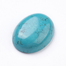 Natural Howlite Cabochons, Oval, Dyed, Turquoise, 20x15.5x6mm(G-E482-08A)