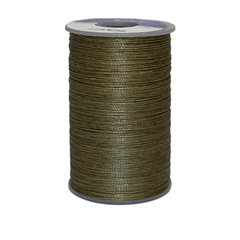 Waxed Polyester Cord, 3-Ply, Dark Olive Green, 0.45mm, about 59.05 yards(54m)/roll