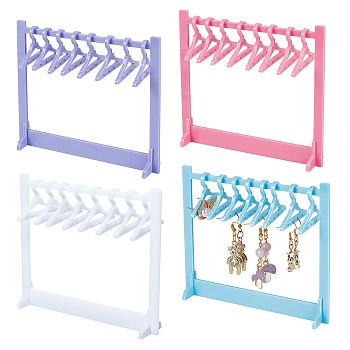 4 Sets 4 Colors Acrylic Earring Stands Set, Earring Display Holder, Mixed Color, Finished Product: 13x4.5x11.5cm, 1 set/color