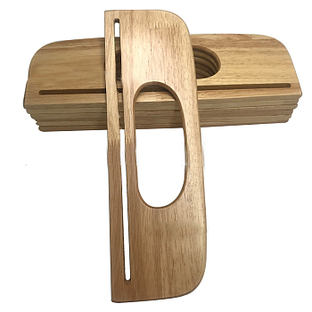 Wood Bag Handle, Rectangle-shaped, Bag Replacement Accessories, Wheat, 9.3x29.2x0.9cm, Inner Diameter: 12.4x4.9cm