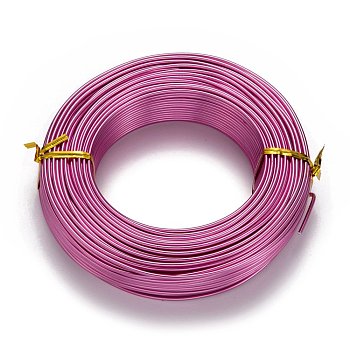 Round Aluminum Wire, Flexible Craft Wire, for Beading Jewelry Doll Craft Making, Camellia, 12 Gauge, 2.0mm, 55m/500g(180.4 Feet/500g)