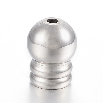 304 Stainless Steel Cord Ends, Stainless Steel Color, 11.5x9mm, Hole: 2mm, Inner Diameter: 6mm