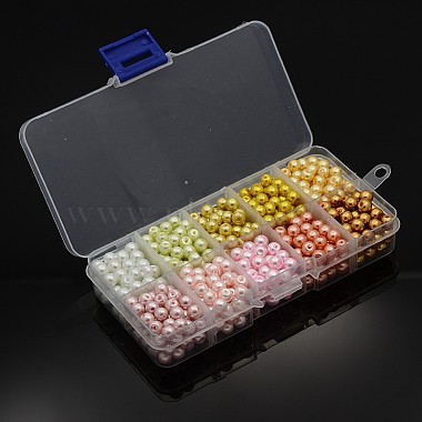 1 boîte style mixte perles perles de verre ronde(HY-X0001-B)-2