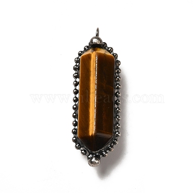 Natural Tiger Eye Big Pointed Pendants(G-F731-05C)-3