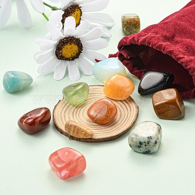 Perles de pierres précieuses naturelles et synthétiques de style 12 pièces 12(G-FS0001-69)-4