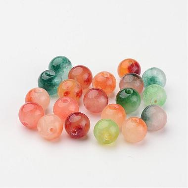 Perles de jade naturelles deux tons(X-G-R165-8mm-M1)-2