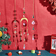 sunclue 4шт. 4 стиль рождественские тематические стеклянные подвесные украшения в виде ловца солнца(AJEW-SC0001-51)-4