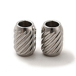 Non-Tarnish 201 Stainless Steel Beads, Column, Stainless Steel Color, 6x4.2mm, Hole: 2mm(STAS-M089-09P)