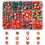 260pcs 12 Styles Handmade Polymer Clay Beads, Mixed Shapes, Mixed Color, 7~13.5x4~11x4~6mm, Hole: 1.2~1.8mm(CLAY-CJ0001-89)
