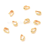 Brass Snap on Bails, Cadmium Free & Nickel Free & Lead Free, Real 18K Gold Plated, Teardrop, 5.5x3.5x4mm, Inner Diameter: 4x2mm(KK-F824-106G)