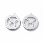Non-Tarnish 304 Stainless Steel Pendants, Ring with Constellations, Laser Cut, Taurus, 18x15.5x1mm, Hole: 1.4mm(STAS-L249-002A)