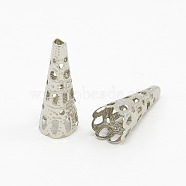 Iron Bead Cones, Platinum, 22x8.5mm, Hole: 2mm(IFIN-D035-P)