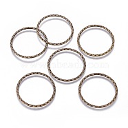 Tibetan Style Linking Rings, Cadmium Free & Nickel Free & Lead Free, Antique Bronze, Ring, Size: about 37.5mm in diameter, 33.5mm inner diameter, 2mm thick, 450pcs/1000g(TIBEB-LF10846YKG-AB-FF)