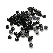 Natural Black Onyx(Dyed & Heated) Cabochons, Half Round, 2x1mm(G-H309-02-08)