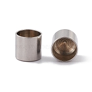 201 Stainless Steel Cord Ends, End Caps, Column, Stainless Steel Color, 8.5x9mm, Inner Diameter: 8mm(STAS-G288-01F-P)