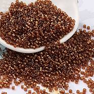 Baking Paint Glass Seed Beads, Cylinder, Saddle Brown, 2x2mm, Hole: 1mm(SEED-S042-18B-01)