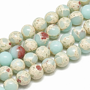 Synthetic Imperial Jasper Beads Strands, Round, Pale Turquoise, 6mm, Hole: 1mm, about 59~61pcs/strand, 14.7~15.3 inch(G-S300-41A-6mm)