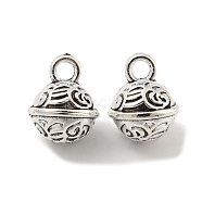 Tibetan Style Alloy Charms, Cadmium Free & Lead Free, Bell, Antique Silver, 19x9.5mm, Hole: 2mm, about 467Pcs/1000G(FIND-M011-07AS)