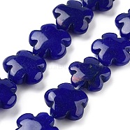 Natural Lapis Lazuli Beads Strands, Dyed, Flower, 16x16x6mm, Hole: 1.4mm, about 25pcs/strand, 14.57~14.96 inch(37~38cm)(G-F769-Q01-01)