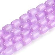 Natural Selenite Beads Strands, Dyed, Drum, Medium Orchid, 12x8mm, Hole: 1.2mm, about 32pcs/strand, 15.43''(39.2cm)(G-F750-13)