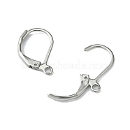 304 Stainless Steel Leverback Earring Findings, with Loop, Stainless Steel Color, 15x10x1.5mm, Hole: 1.5mm(STAS-S028-07)