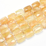 Grade A Natural Citrine Beads Strands, Faceted, Cuboid, 15~16x11~12x11~12mm, Hole: 1.5mm, about 20~22pcs/strand, 15.3~15.7 inch(39~40cm)(G-G765-26)