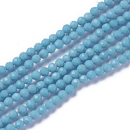 Synthetic Turquoise Beads Strands, Faceted, Round, 2~2.5x2mm, Hole: 0.2mm, about 158~205pcs/strand, 15.7~16.7 inch(40~42.5cm)(G-F596-39-2mm)