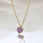 Stylish Stainless Steel Heart Pendant Necklace for Women, Various Designs(GE0081-1)